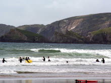 Surfing at Newgale, Pembrokeshire